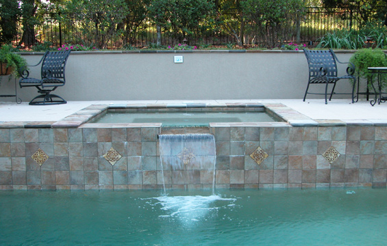 Spa with Spillover, Custom Pool, Inground Pools, Spas, Swimming Pools, The Clearwater Company, Columbia, SC