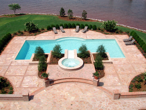 Rectangular Pool&Spa Tiered Deck, Custom Pool, Inground Pools, Spas, Swimming Pools, The Clearwater Company, Columbia, SC
