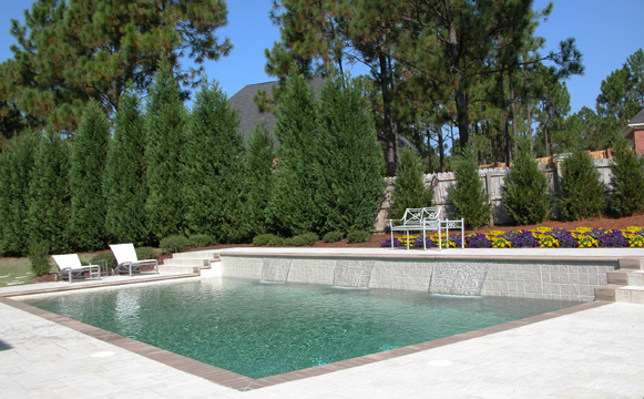 Gunite Pool with Waterfall, Custom Pool, Inground Pools, Spas, Swimming Pools, The Clearwater Company, Columbia, SC
