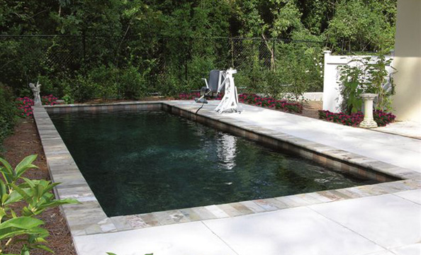 Pool with Mechanical Lift Chair, Custom Pool, Inground Pools, Spas, Swimming Pools, The Clearwater Company, Columbia, SC