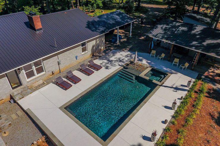 Beach Entry Rectangle Pool Spa, Custom Pool, Inground Pools, Spas, Swimming Pools, The Clearwater Company, Columbia, SC