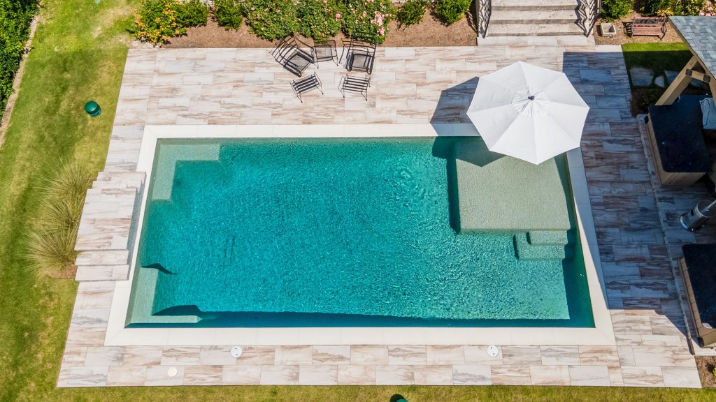 Rectangle Pool with Raised Wall on Lake Katherine The Clearwater Pool